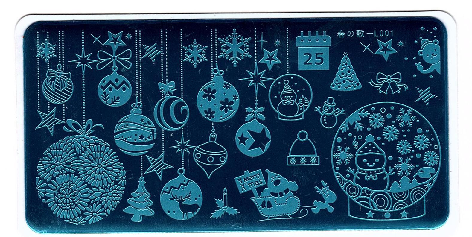 Christmas Reindeer Sleigh Theme DIY Nail Art Stamping Image Plate Stencil