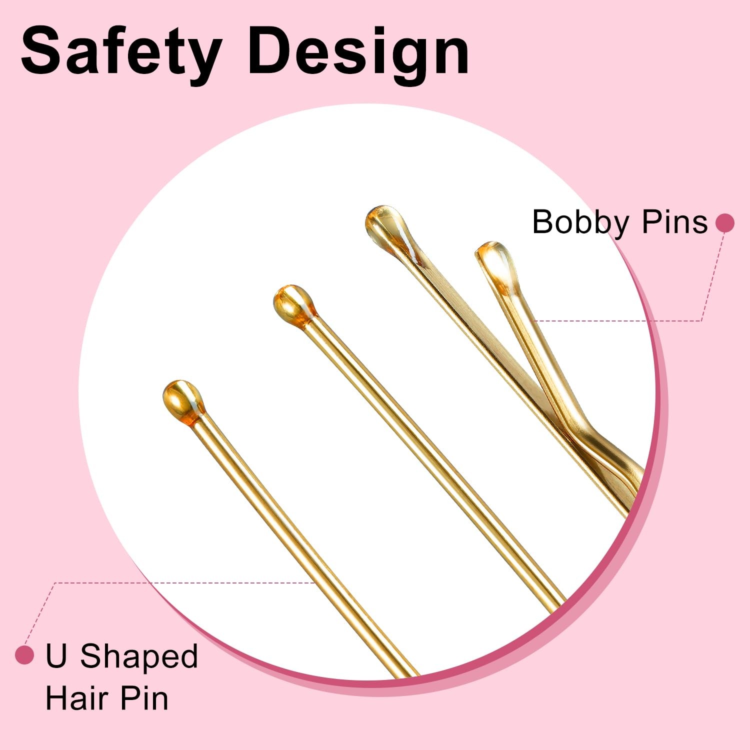 TsMADDTs Hair Pins, Blonde Bobby U Shaped Pins for Women, Buns C-Gold