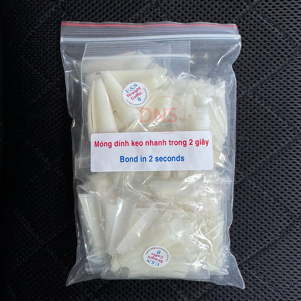 USN Straight Coffin Nail Tip Refill Bag (500 Tips/bag) *Pick any size*