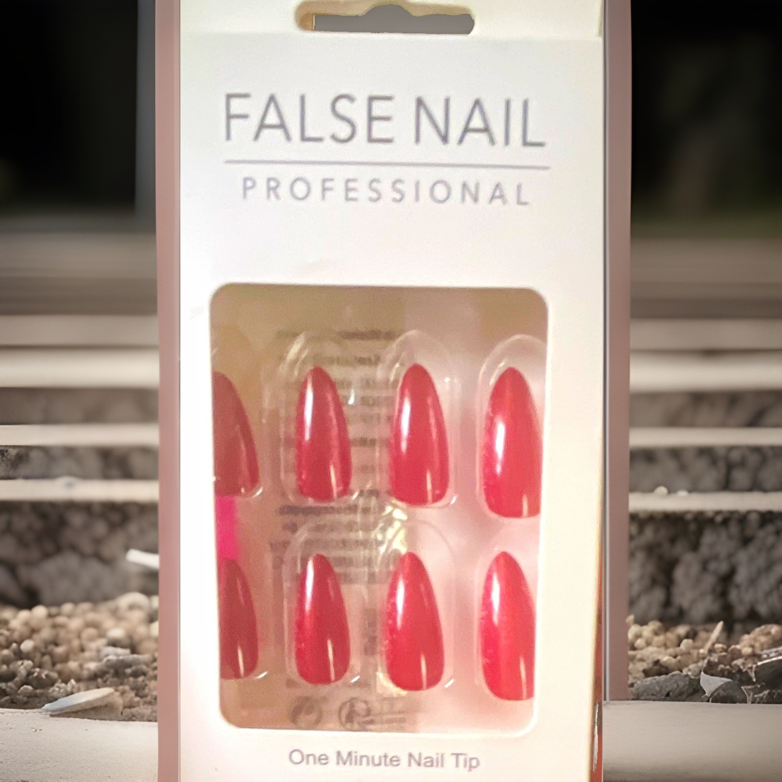 Professional Use Red Shiny Almond Artificial False Nail Tips for Finger
