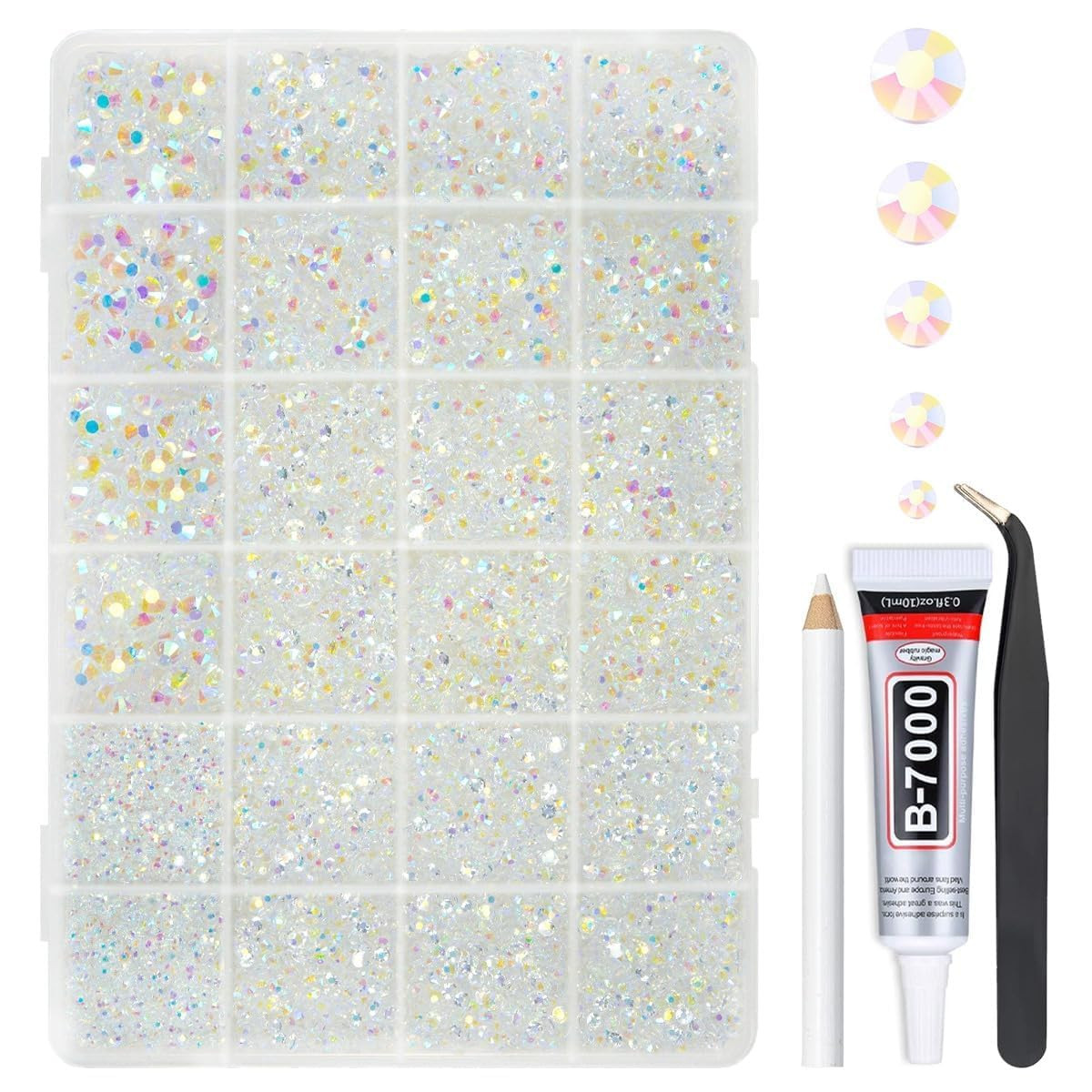 Pure White Flatback Pearls W B7000 Jewelry Glue for Bedazzling Crafting 3/4/5/6/