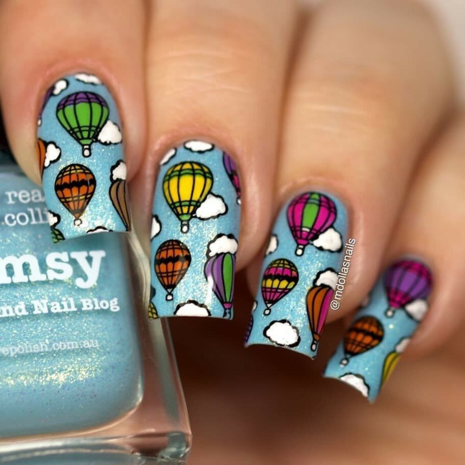 B042 Head in the Clouds Stamping Plate For Stamped Nail Art Design