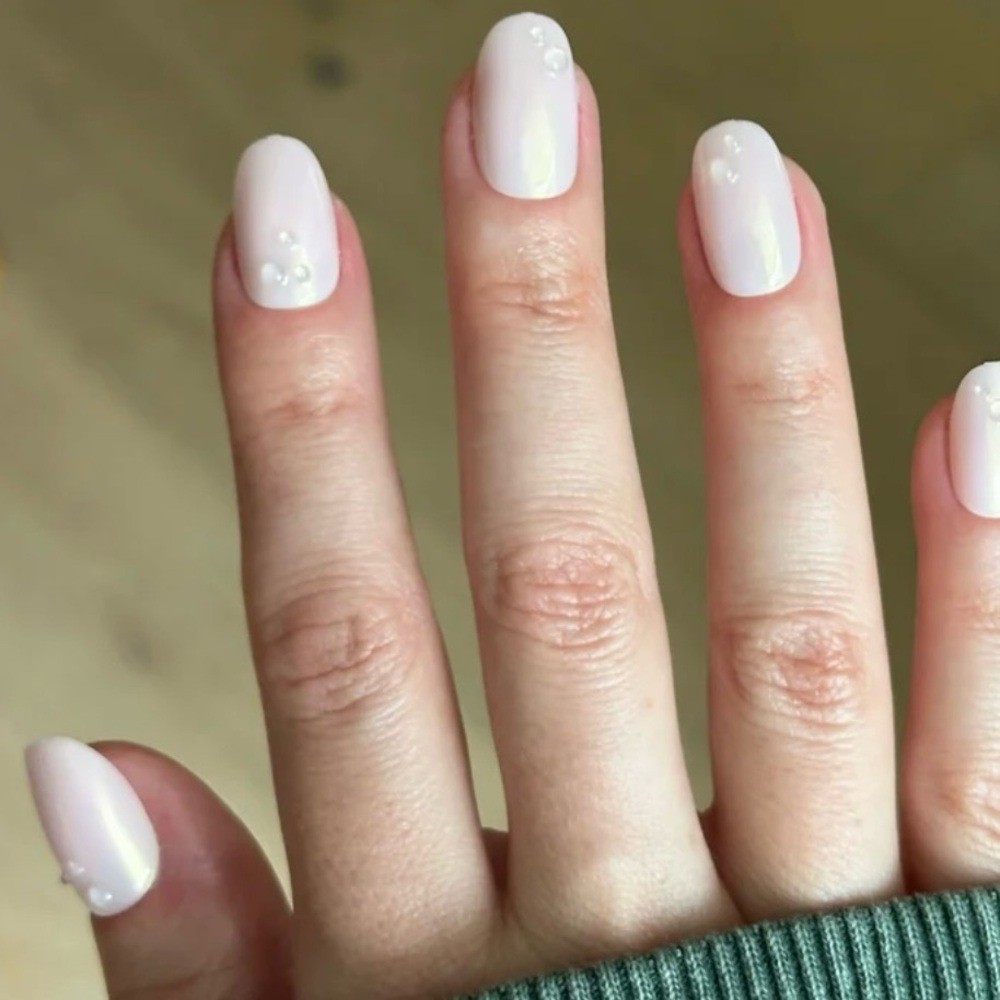 Olive & June Maximalist Instant Mani Press-On Nails – Pink Bubble Pearlescent