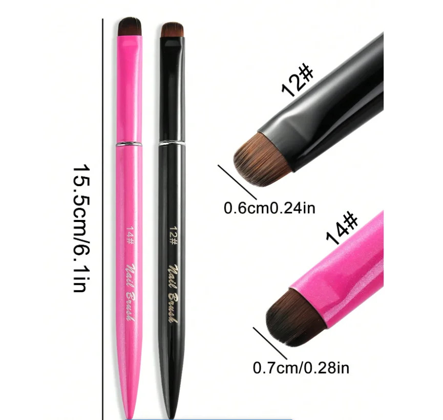 2Pcs French Manicure Brush Set, 3-In-1 Nail Brush for Gel and Acrylic Nails – Ny