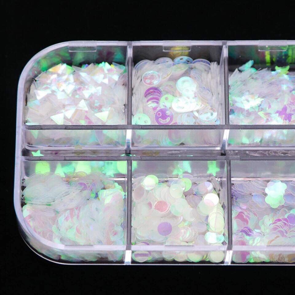 3D Laser Mixed Sequins Halographic Nail Art Flakes Glitter Foil