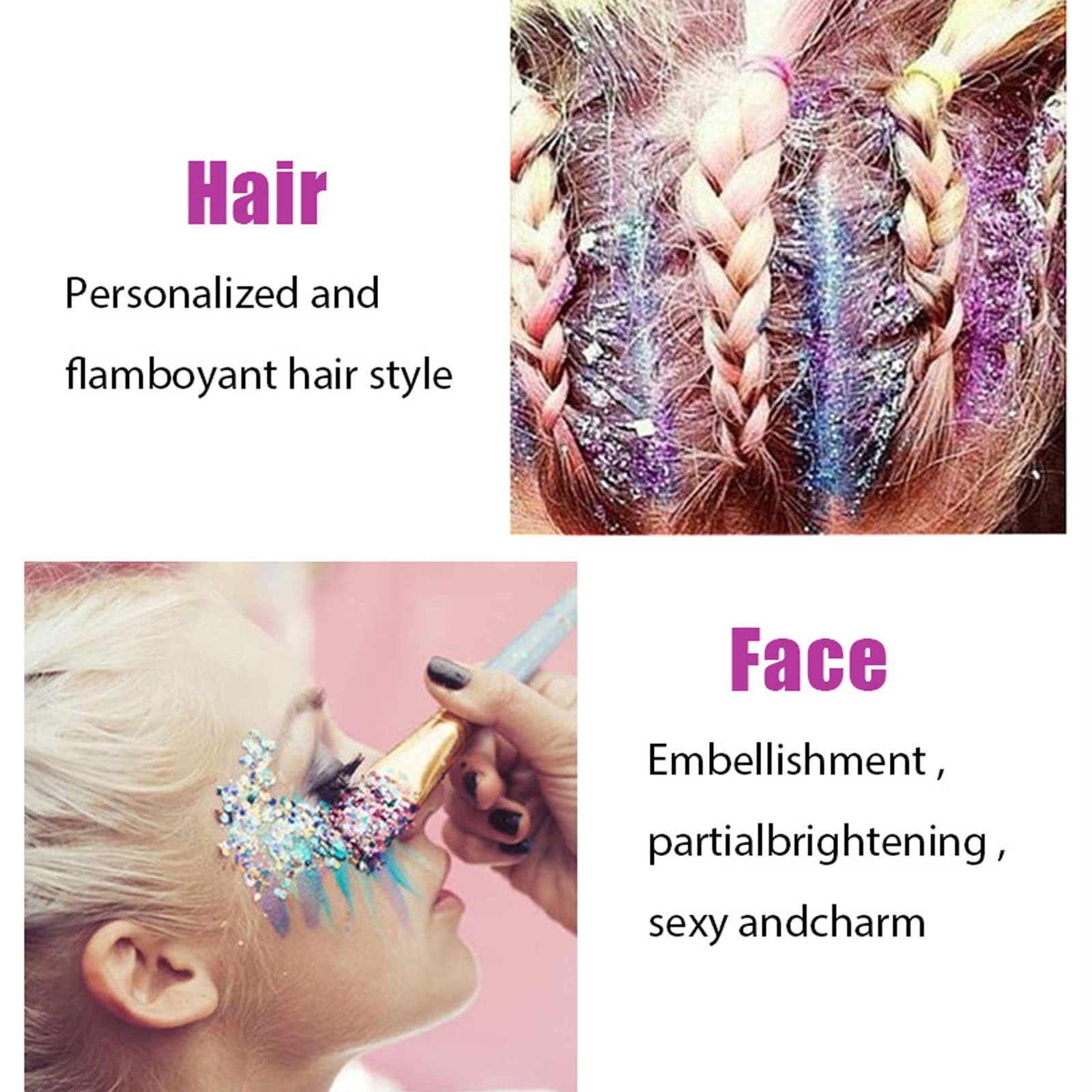 Blue Face & Body Glitter Gel – Mermaid Sequins Lip Eye Nails Hair Festival Ra…