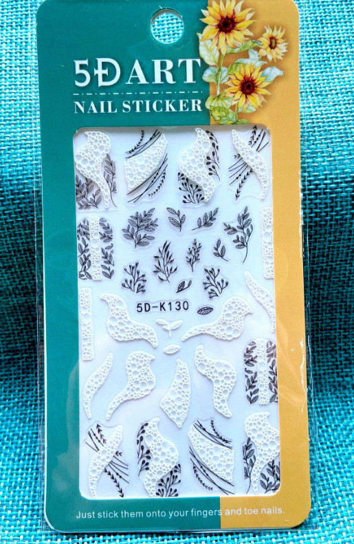 Flower Leaf Lace Geometric Nail Art Stickers 5D Nail Art Decal Manicure DIY NS24