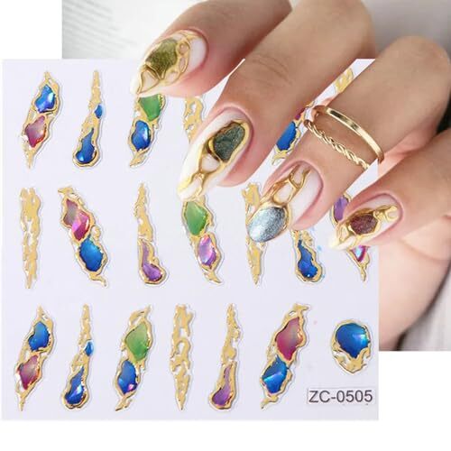 5D Gem Nail Art Sticker Decals Nail Art Rhinestone Self Adhesive Crystal Style2