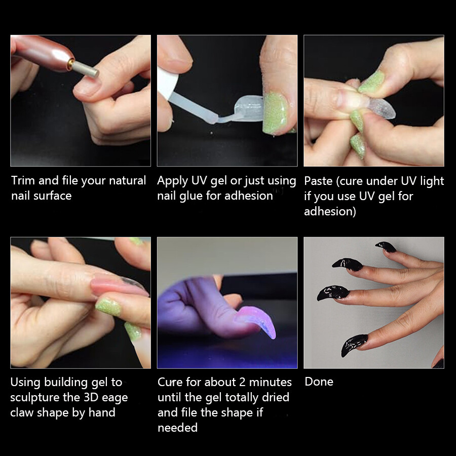 100Pcs Artistic Eagle Claw Fake Nails False Tips Extension Fashionable Nail Art