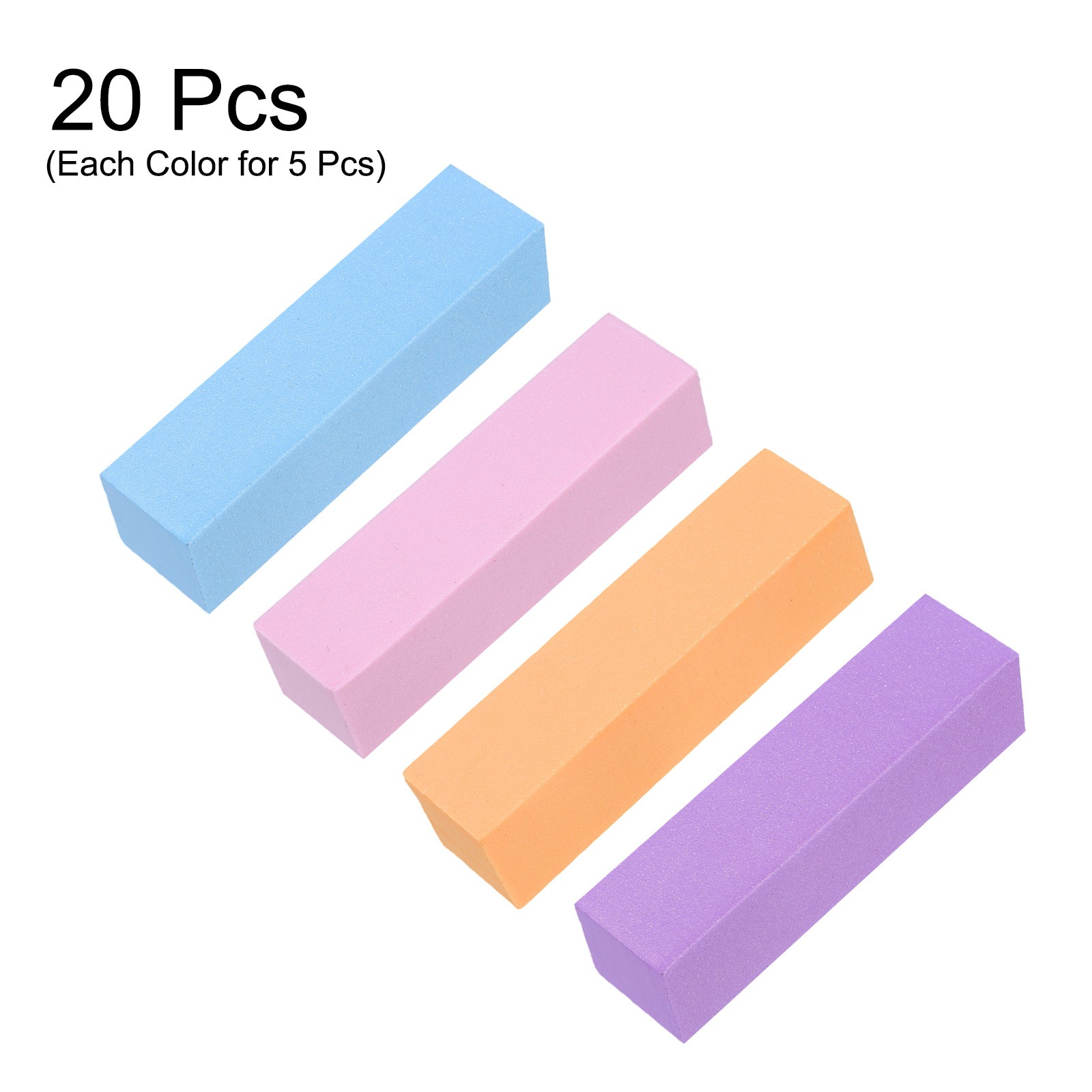 20pcs Nail Buffer Block 120 Grit Nail File for Nail Buffing, Mix Four Colors