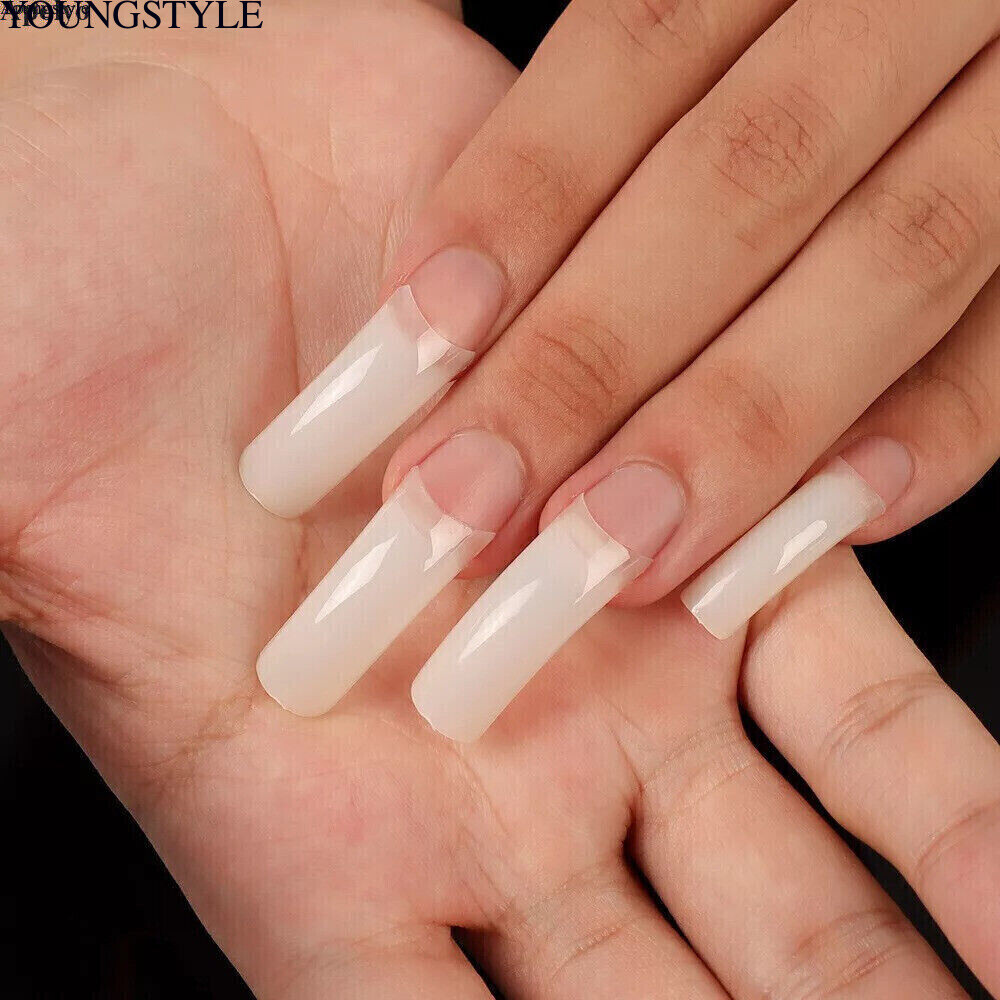 500pcs Curved Hawk Nail Tips – Acrylic Half Cover Nails Manicure Accessories
