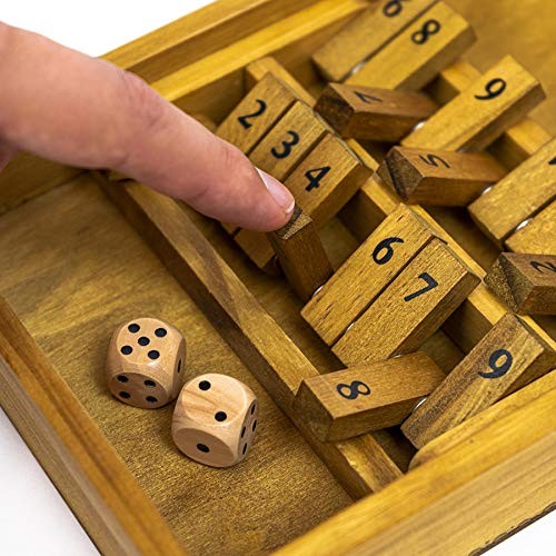 Shut The Box – Traditional Wooden 2 Player 16.2 cm x 3.6 x 21 cm, Blue