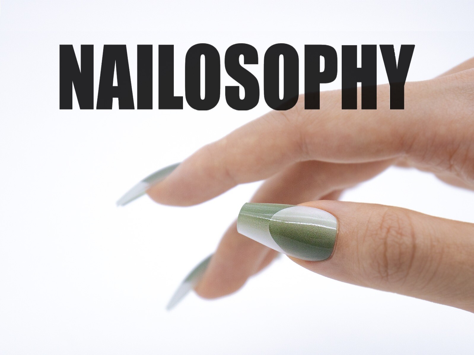 Nailosophy Olive Elegance Cat Eye Artificial/Press on Nails