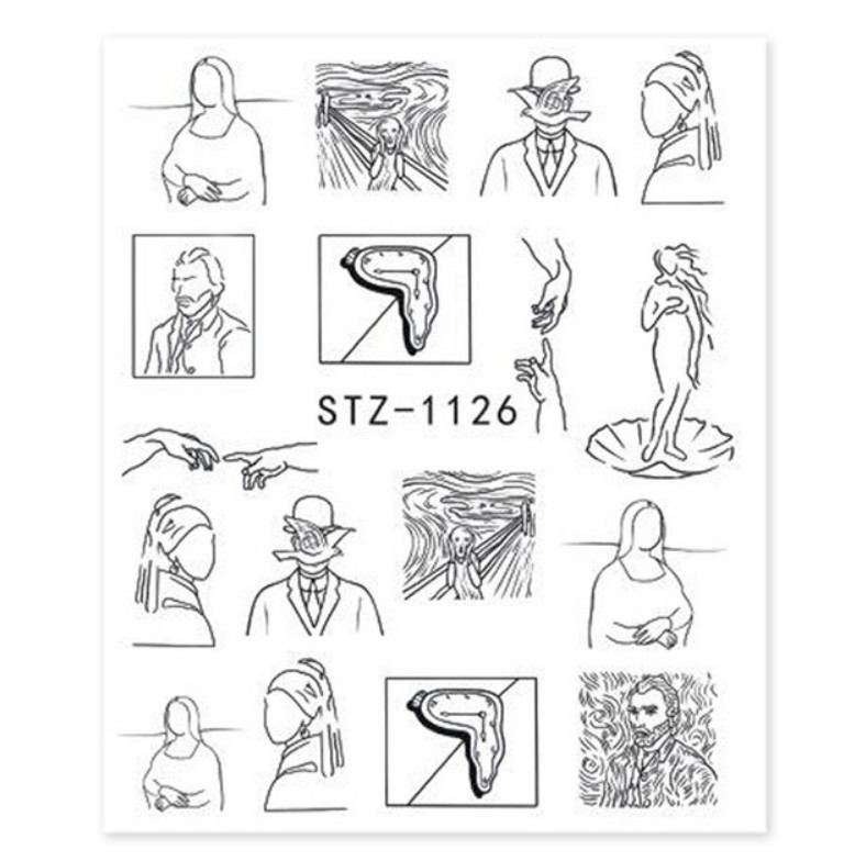 Nail Art Water Decals Transfers Dragon Mona Goth Gothic Zodiac Snakes Rose NS41