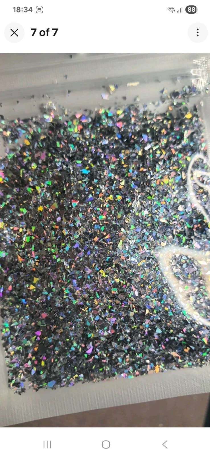 5g small silver holographic flakes small cut for crafts