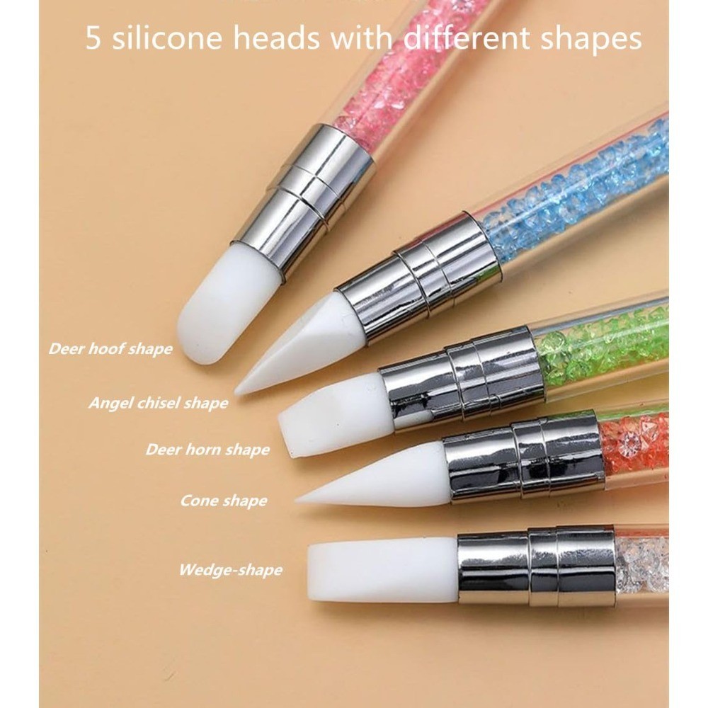 Tipped Silicone Nail Art Pen for Acrylic Resin Design Foil Carving Drawing