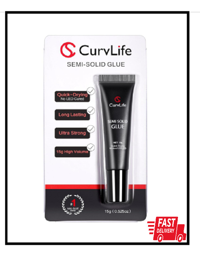 Curvlife Super Strong Nail Glue 15g for Press On Nails – Quick Drying, Semi Soli