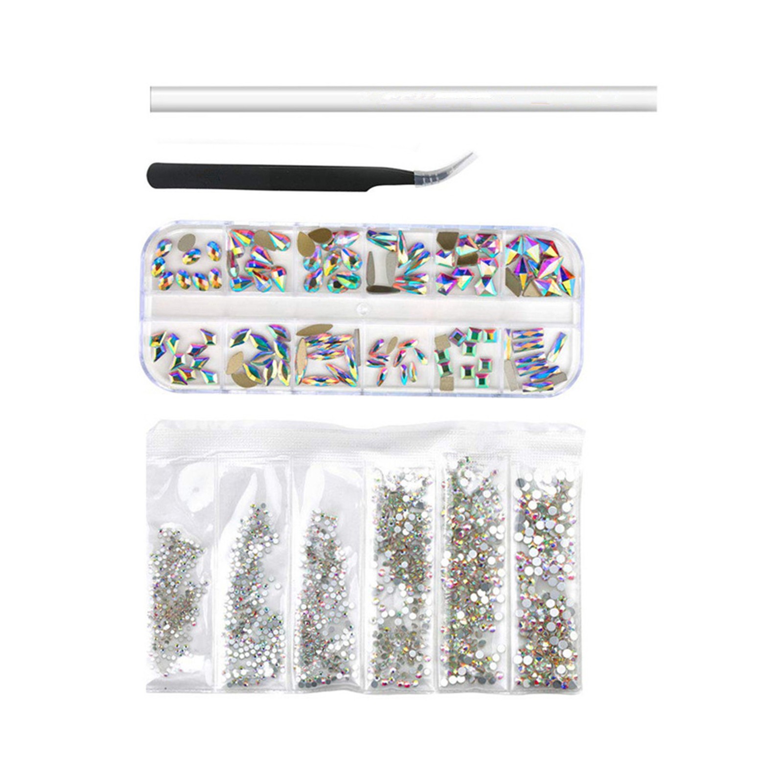 Mixed Size Nail Crystal Art Rhinestones Flatback Stones Nail Art Jewelry DIY M