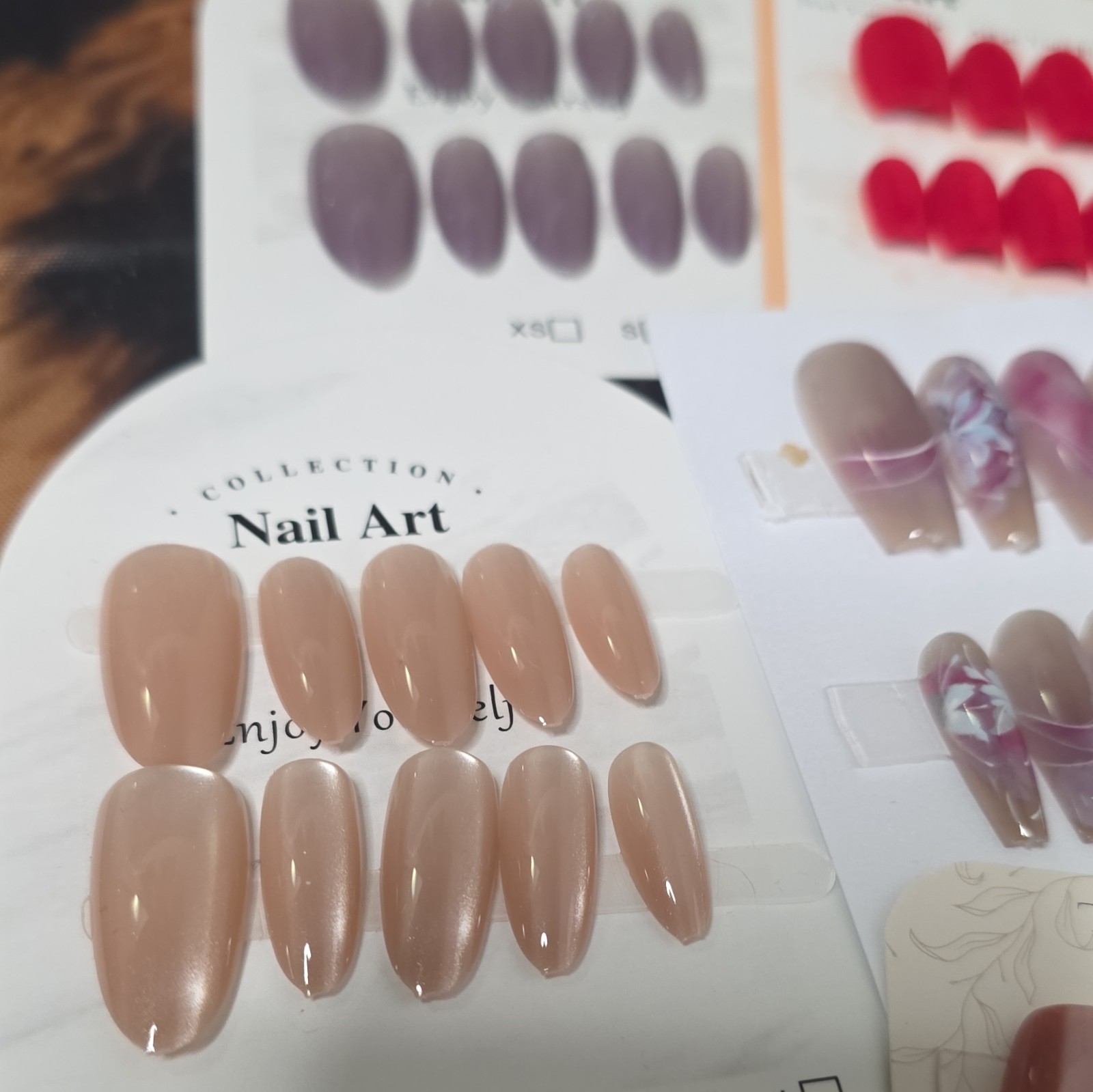 10 pair Lot- Size Small Nail Art Press-On Nails Set