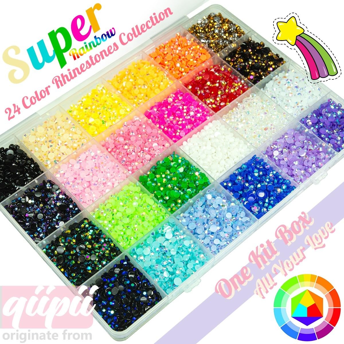 20000PCS 24 Color Jelly Resin Rhinestones Bulk 3mm 4mm Flatback Stones Super …
