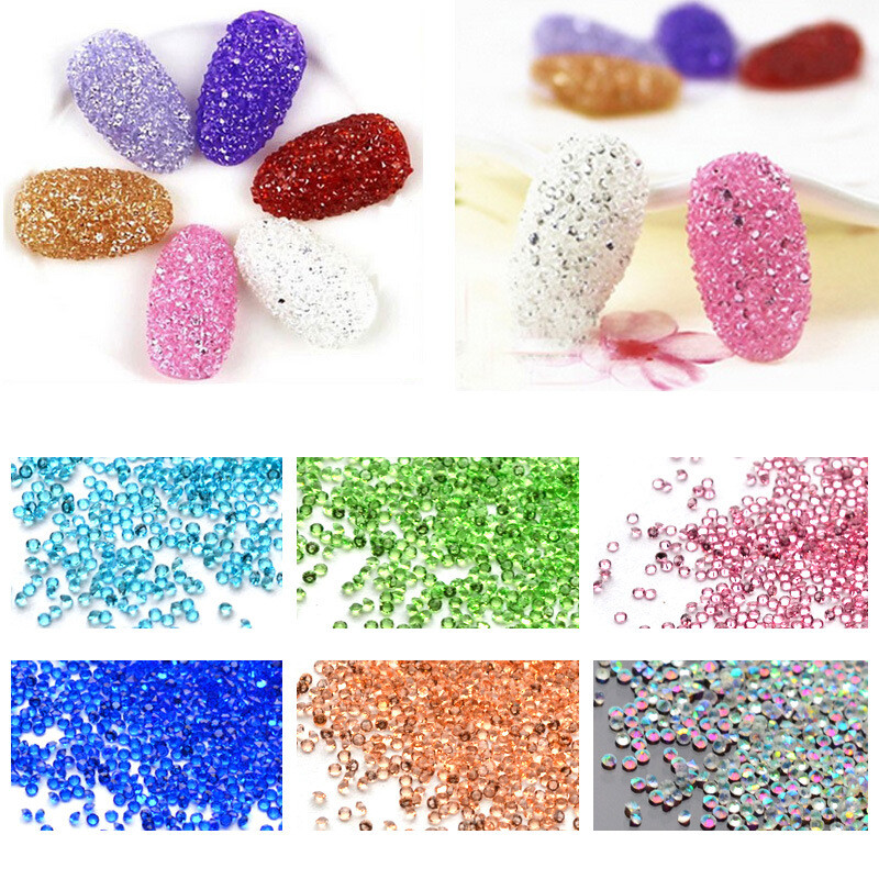 14400pcs Colours Chaton Nail Art Rhinestone Glass Tiny Mini pixie Rhinestones