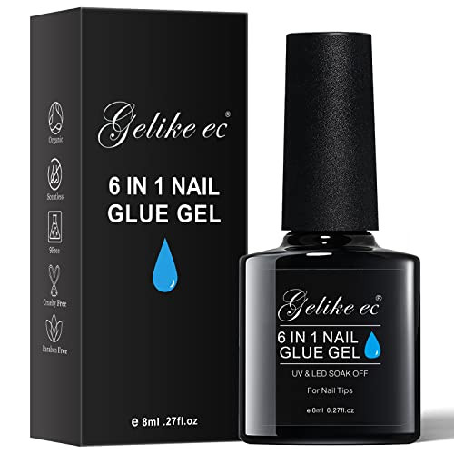 6 in 1 UV Gel Nail Glue for Acrylic Nails – Long Lasting Extension Glue for
