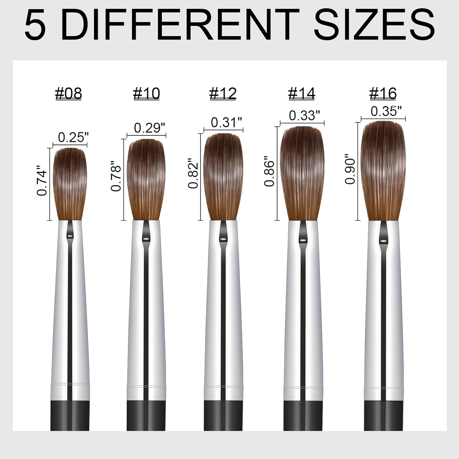 Acrylic Nail Brush Size #10, 100% Pure Kolinsky Nail Art Brushes for Acrylic App