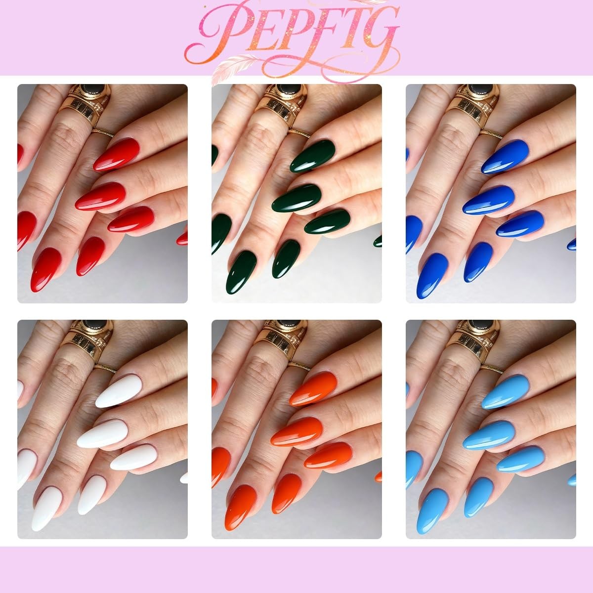 576Pcs Almond Press on Nails Medium Fake Nails 24 Colors False Nails with 12 …