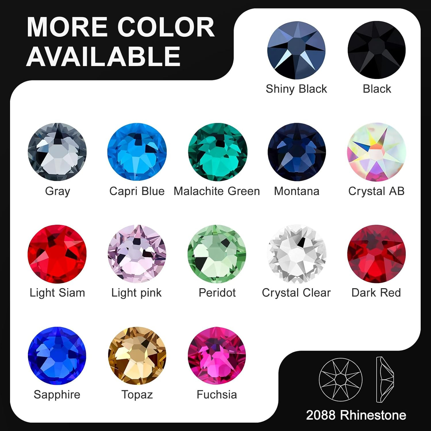 1440-Pack Clear Hotfix Rhinestones, Round Iron-On Crystals for Fabric & Crafts,