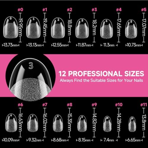 Short Oval Gel x Nail Tips, 312Pcs Pre-shaped Half Matte Short B0 – Short Oval