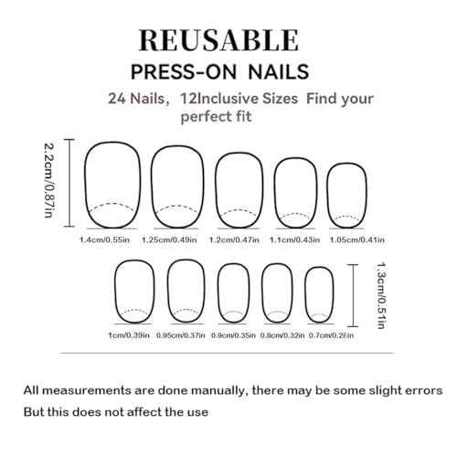 Christmas Press on Nails Short Almond Fake Nails Christmas False Nails Style-39