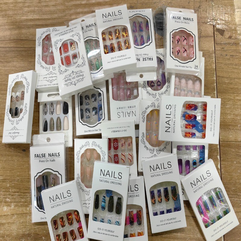 240Pcs nail art random style mixed style full of vitality removable fake nail