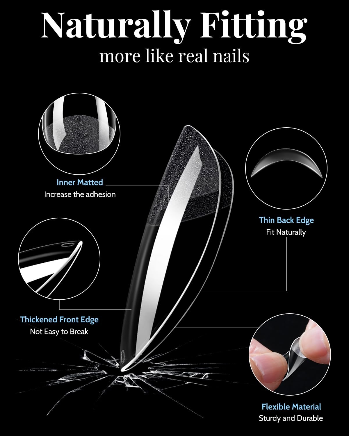 Short Square Nail Tips & Almond Tips, Short, Nails