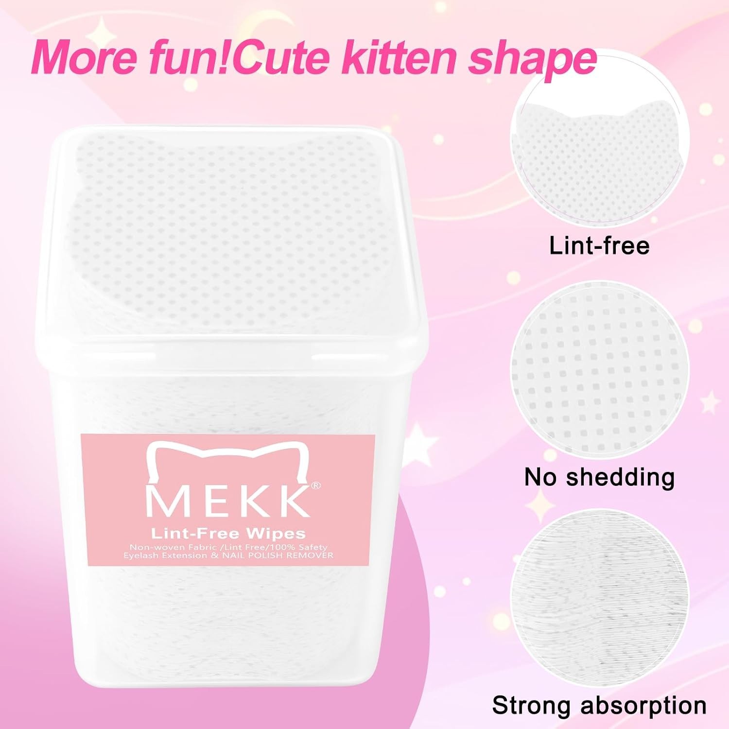 Nail Wipes 400PC Cat Shape Lint Free Super Absorbent Gel Polish Remover Pads …