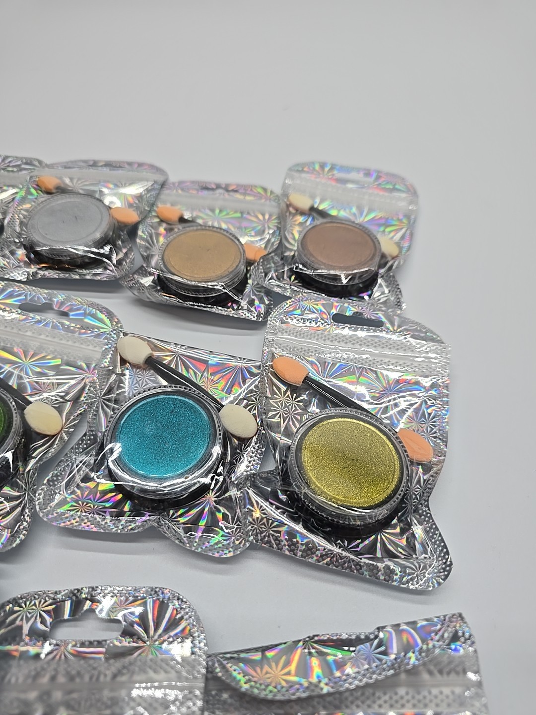 20 pcs Chrome Nail Powder Set Mirror Rubbing Pigment Gold Metallic Powder Summer