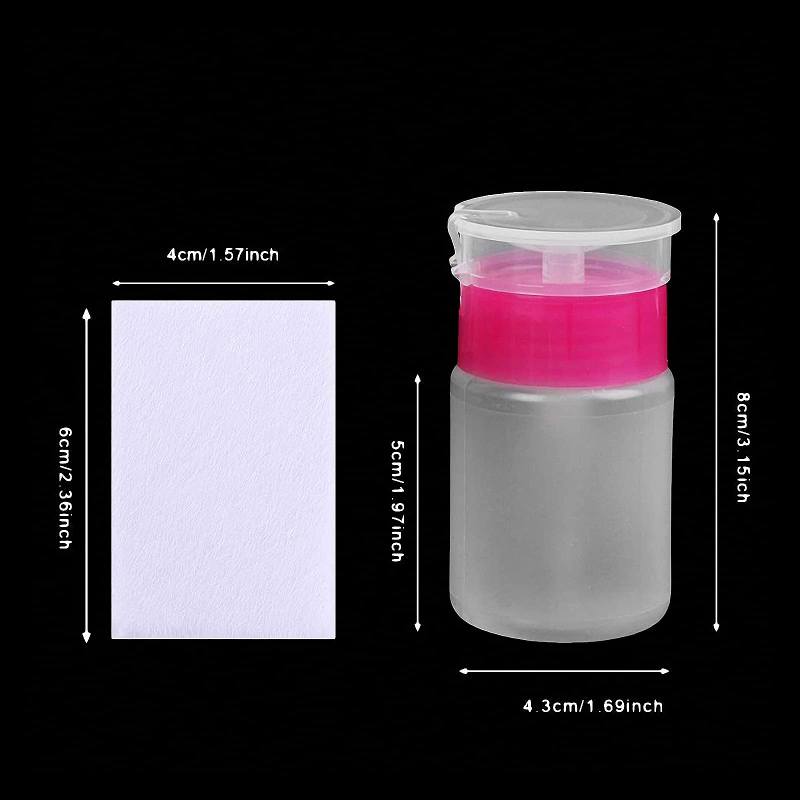 1000Pcs Nail Cotton Pads,1pcs Push Down Pump Dispenser Bottle For Nail