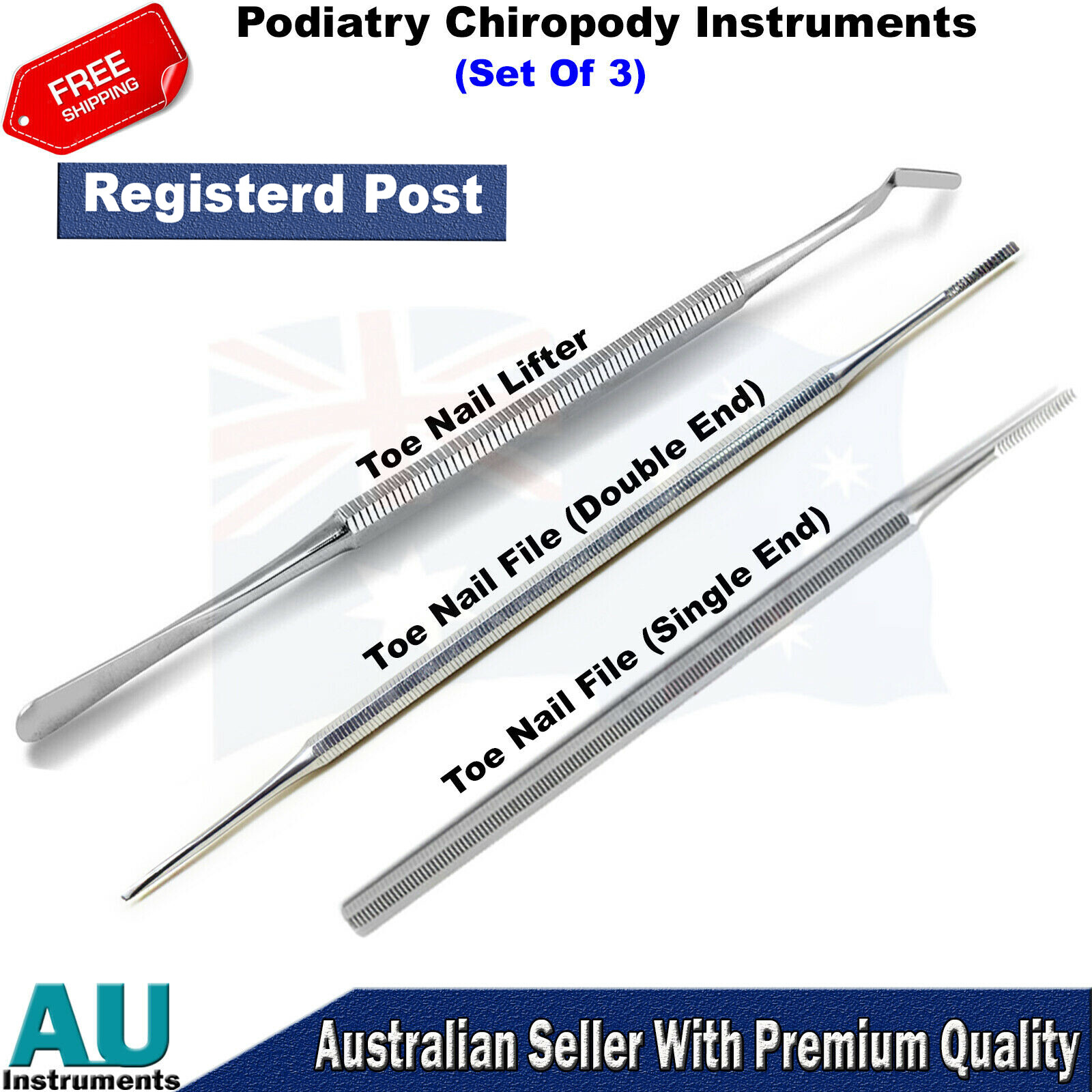 Ingrown Toenail Lifter Nail File Correction Single Double Ended Chiropody Tools