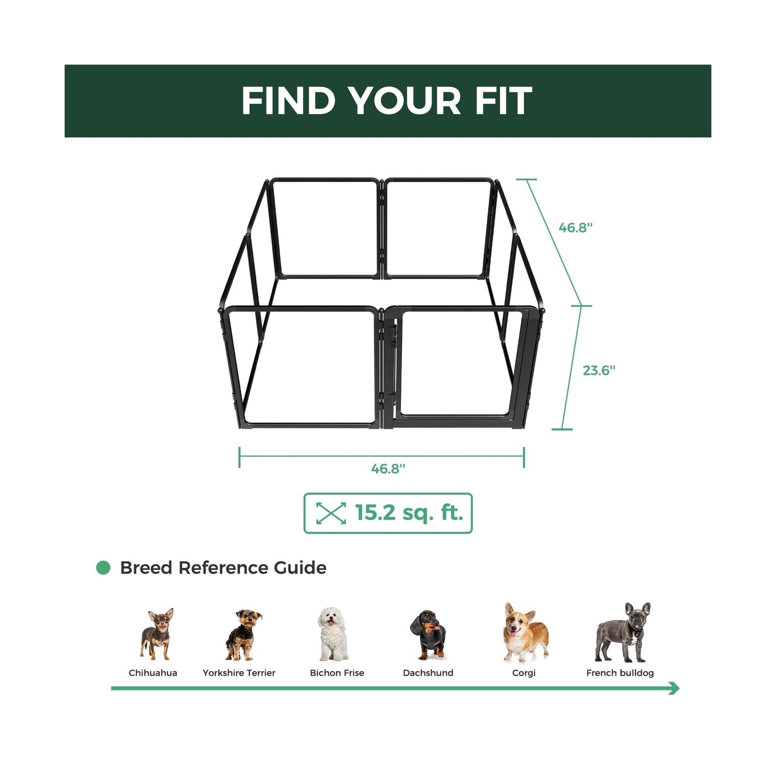 FXW AuraSpace Pro Acrylic Indoor Dog Playpen, Heavy-Duty with Metal Frame, 24…