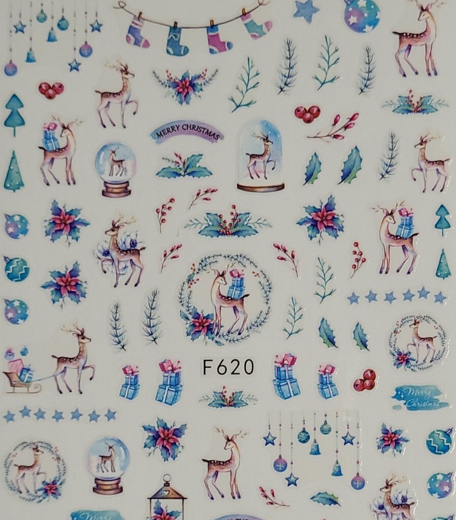 Christmas Holiday Deer Nail Stickers
