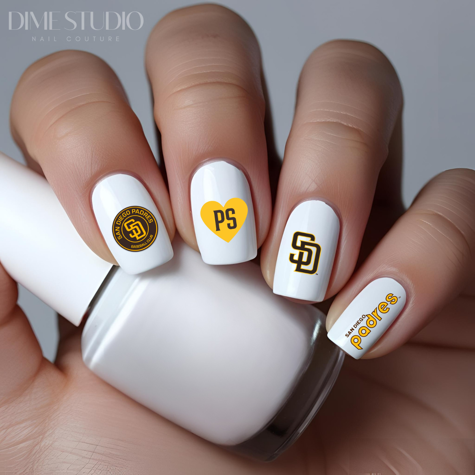 San Diego Padres Baseball Nail Decals Water Transfer Clear Overlay