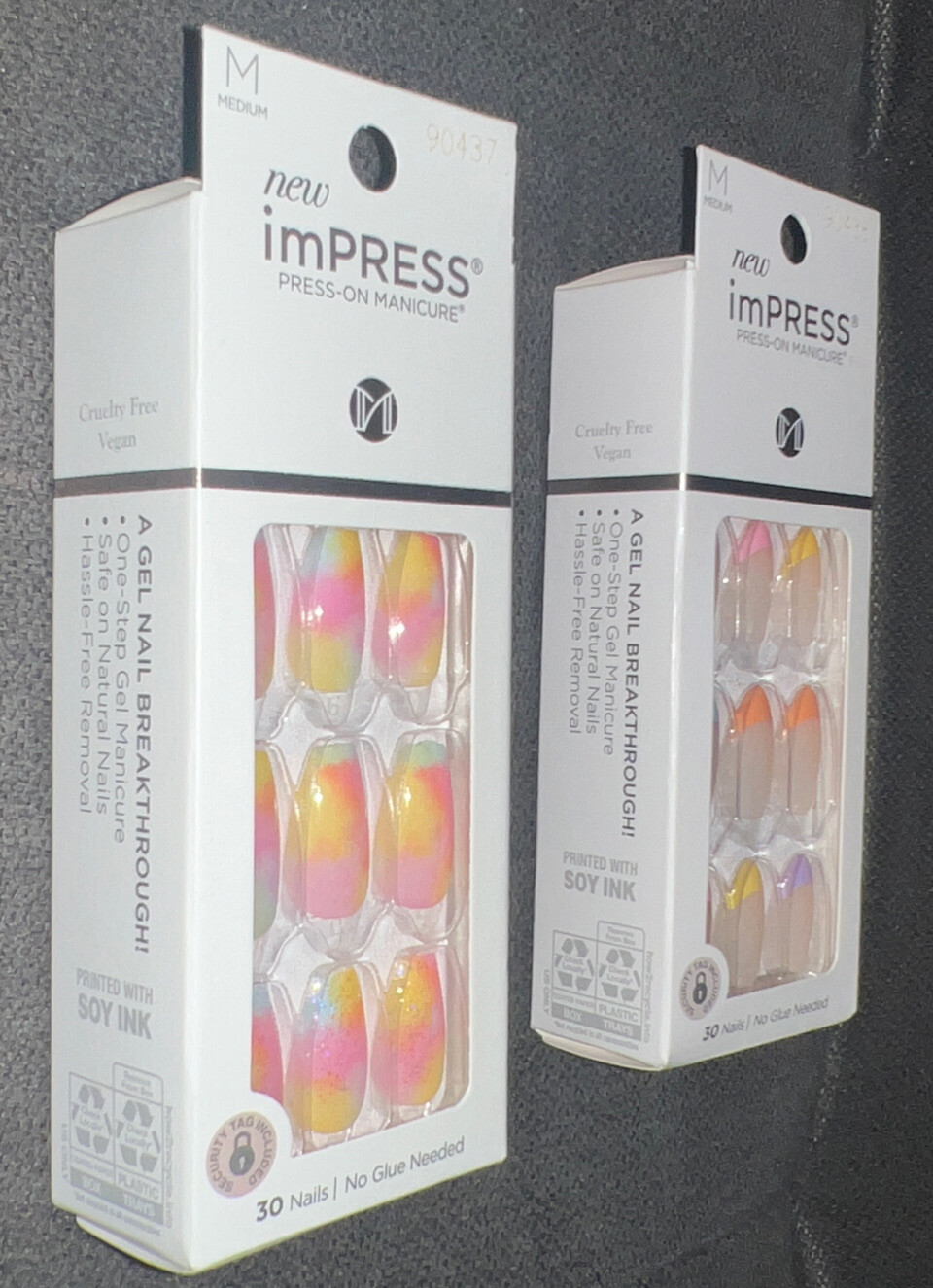 Kiss imPRESS Press-On💅Medium Length Nails CANDY🍬SYRUP&YOUNG💕LOVE{30Nails Ea}