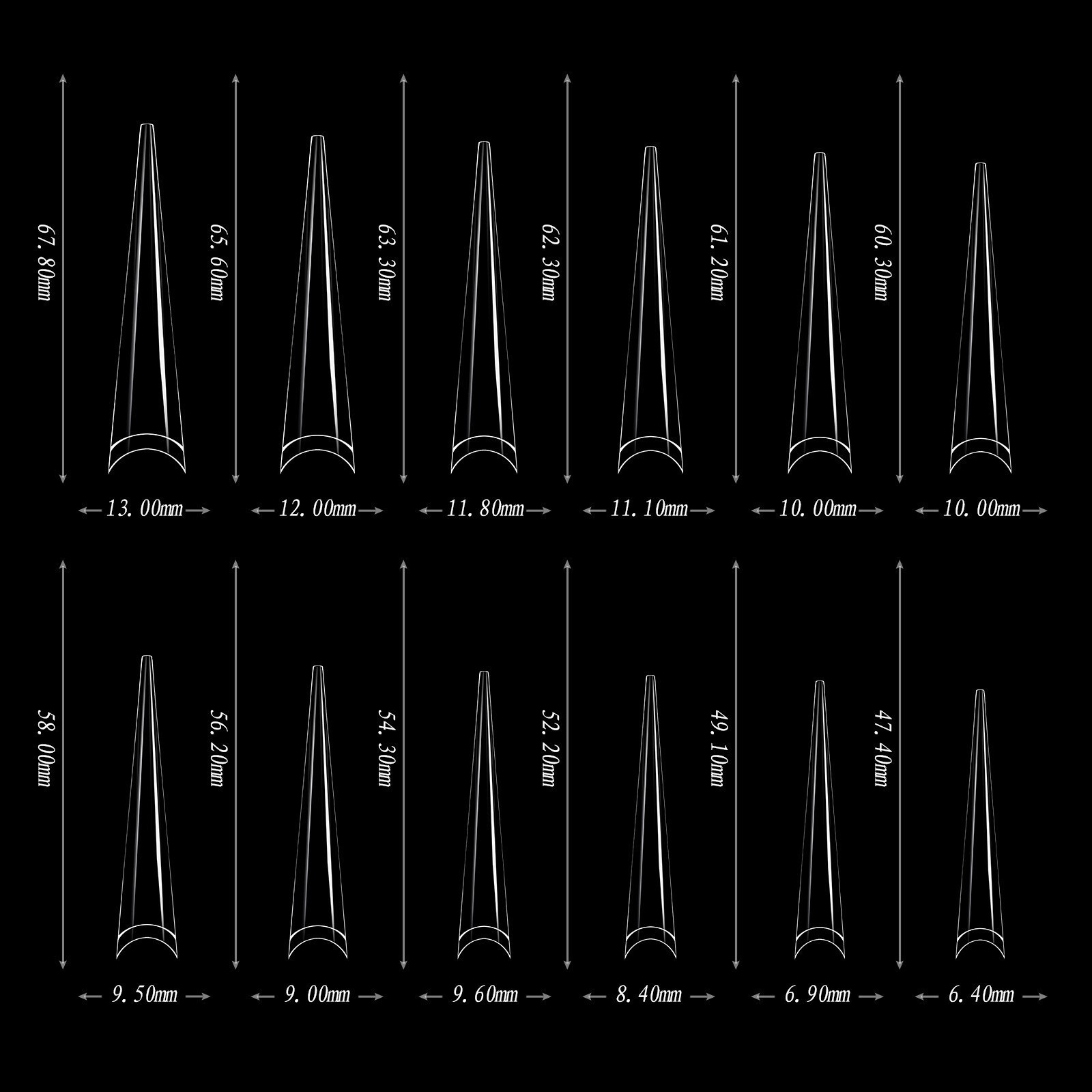 180pcs 5XL Extra Long Coffin/Stiletto/Square/Ballerina Soft Gel Nail Tips Clear