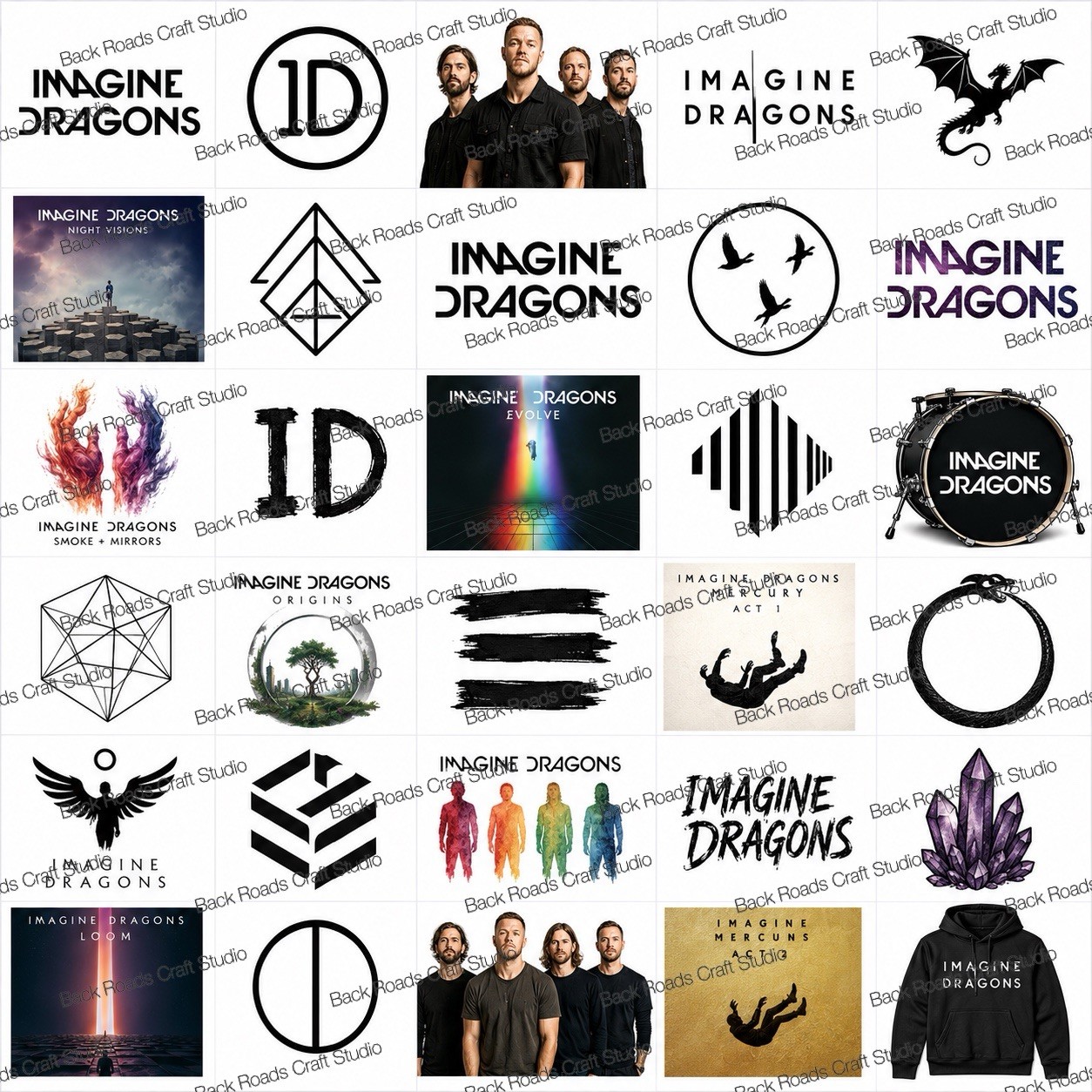 Imagine Dragons Waterslide Finger Nail Decals Instructions Bonus set of 50 JM