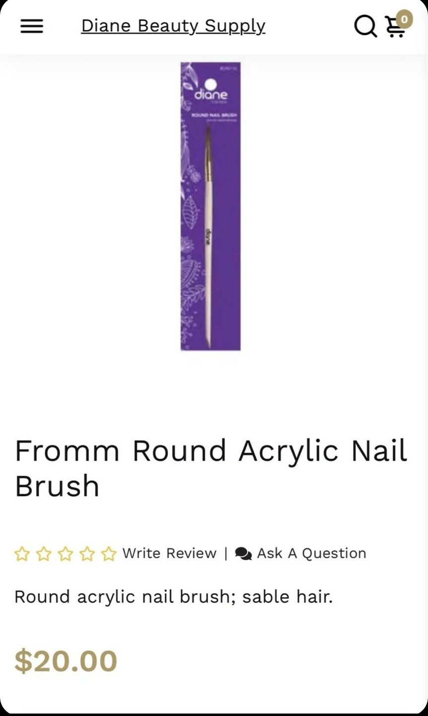 Diane by FROMM Sable Hair Pincel Round Nail Brush