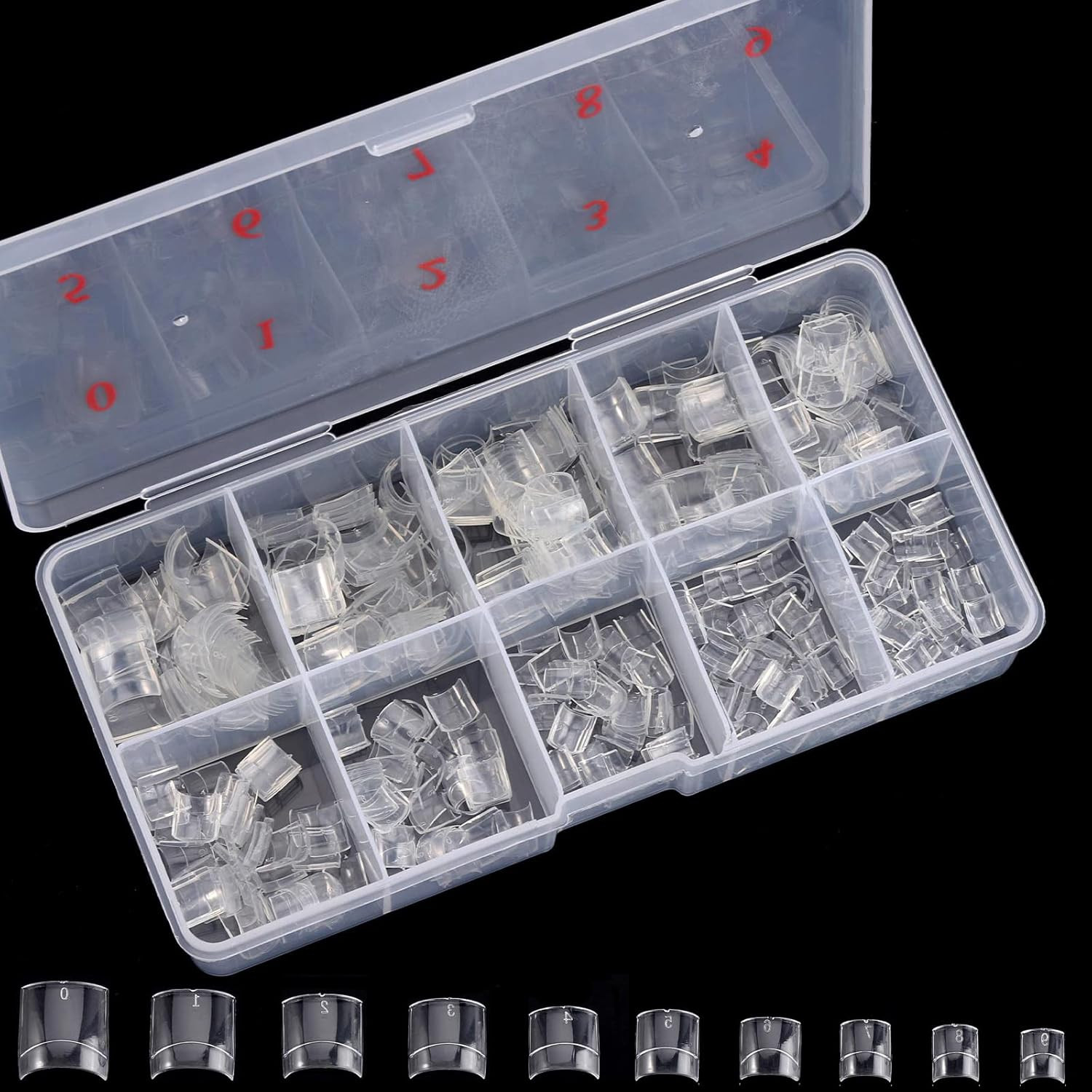 Square Nail Tips Half Cover 500Pcs Clear Acrylic Nails French Short False Nails