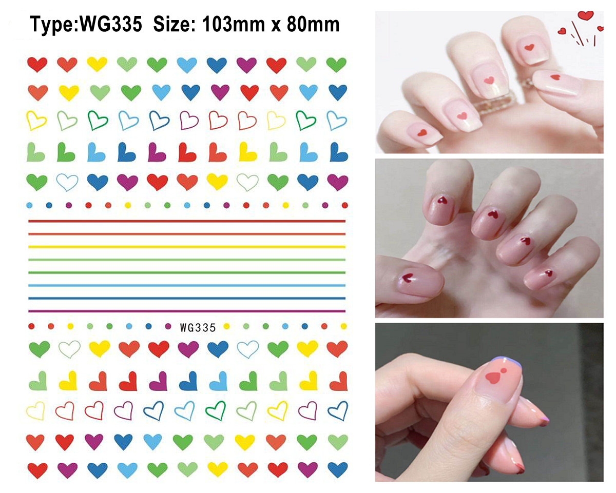 Love Heart Nail Sticker Arrow Sweet Love Lock Key Red Lips Valentine’s Day Rose