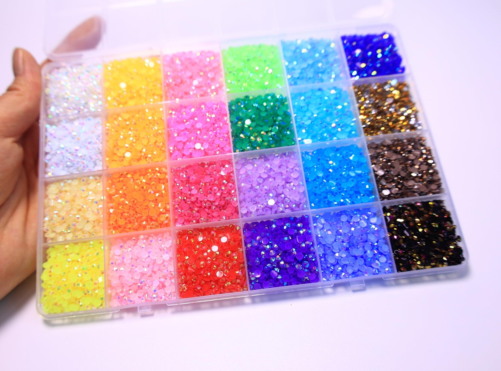 40000Pcs Resin Rhinestones for Bedazzling Kit, 48 Colors 3mm Flatback Gems fo…