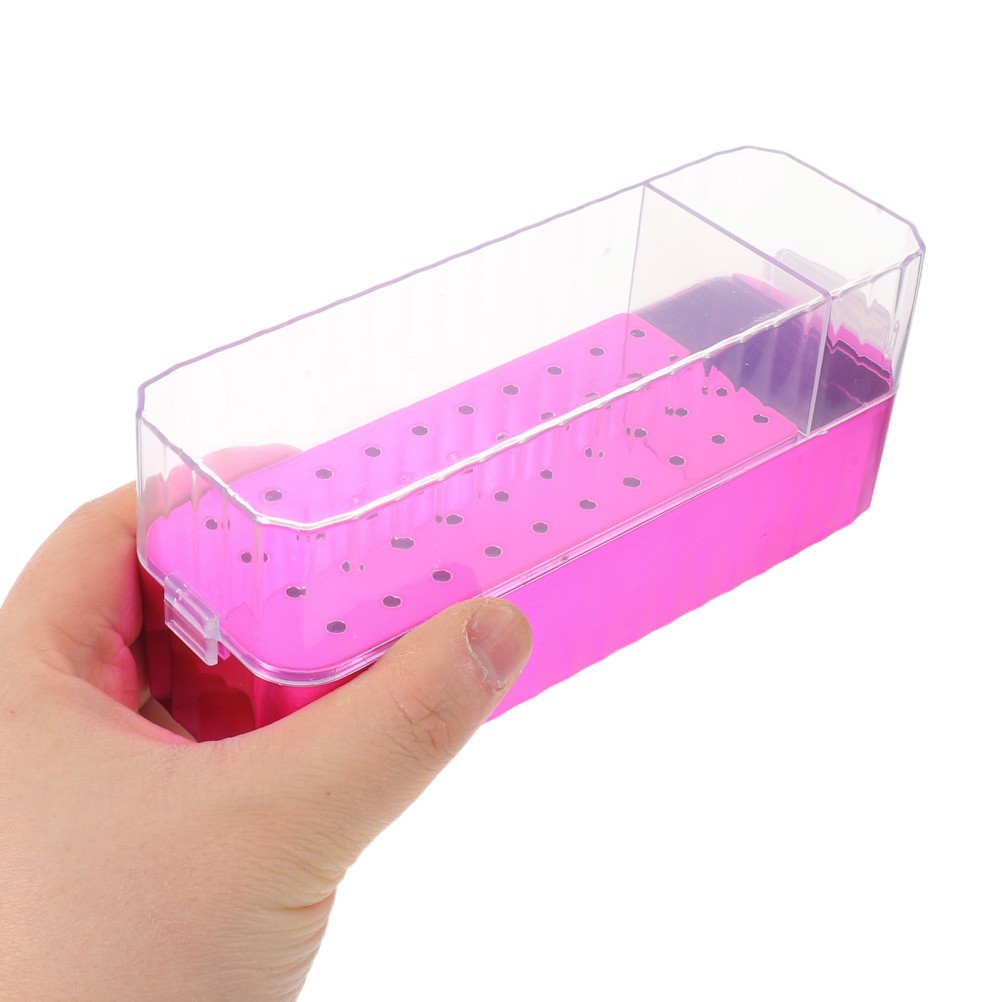 Rosy Clear Drill Bit Holder Case with Dust Cover for Precise Tool Bit Storage