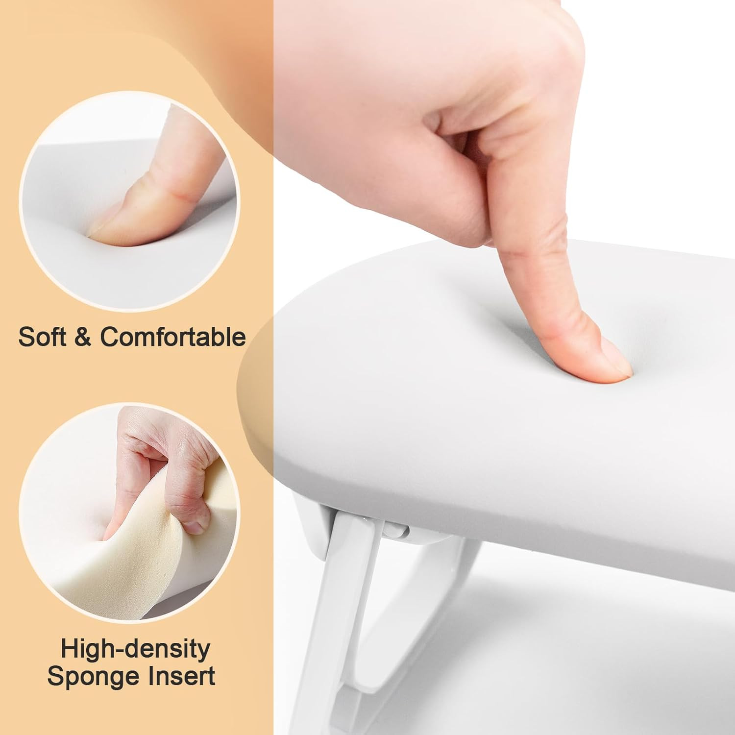 Nail Arm Rest, Foldable PU Leather Nail Hand Rest for Acrylic Nails Cushion Hand