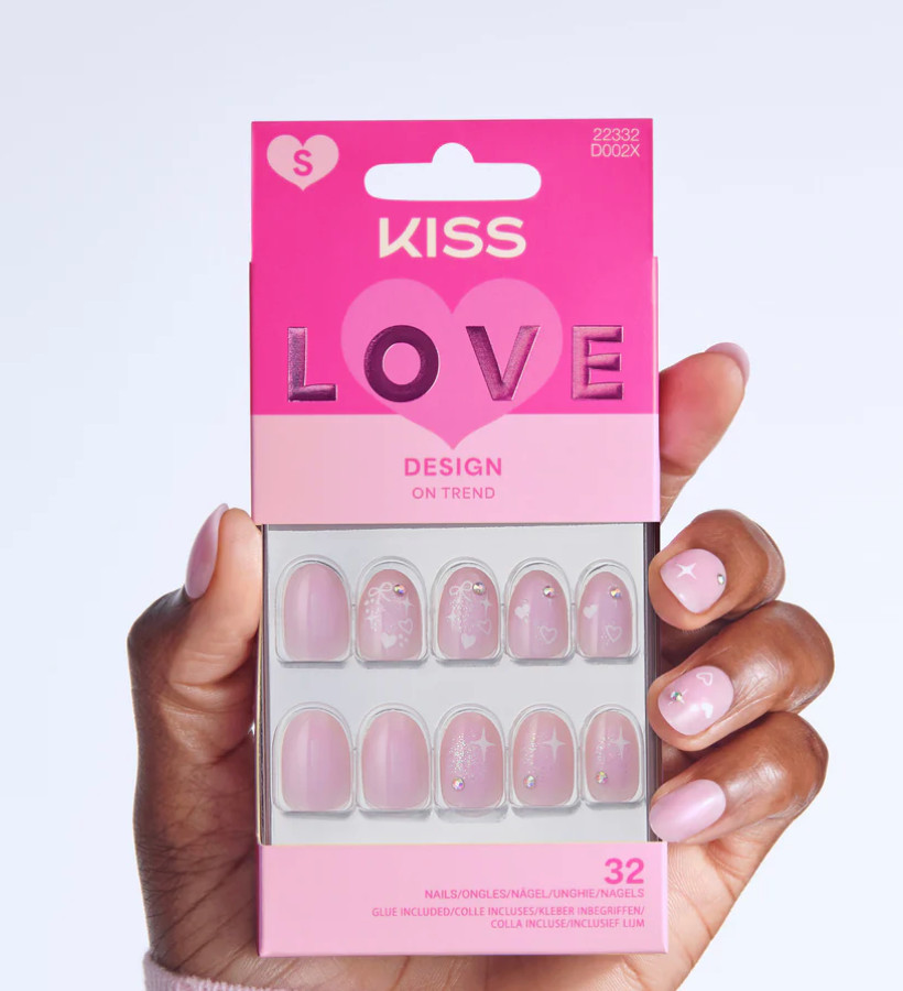 LOT OF 6 x 32 pcs KISS LOVE Design On Trend Press-on Glue Nails